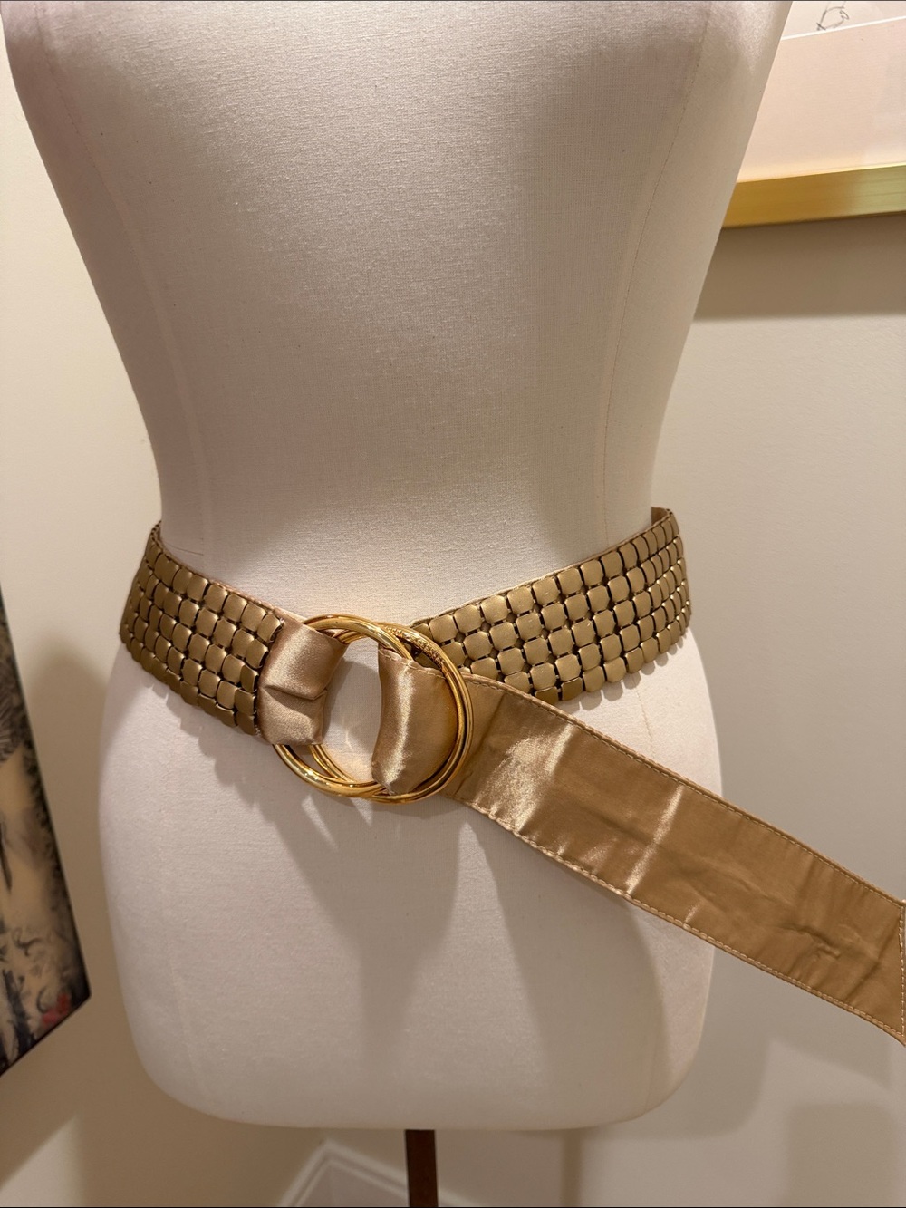Ship Shih by Stephanie Lin Metal Fish Scale Gold O-ring Women's Belt